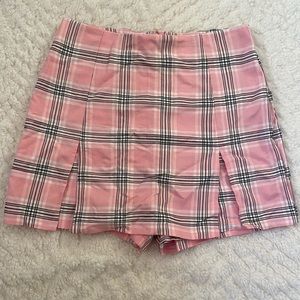Love Tree pink plaid skort